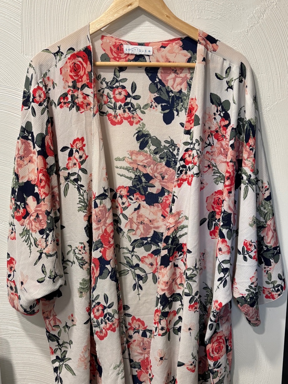 Women’s Open-Front Floral Cardigan Shrug - Pink Floral